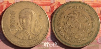 Мексика 1000 песо 1989 года, KM# 536, 077d-115