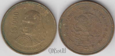 Мексика 1000 песо 1989 года, KM# 536, 131-095