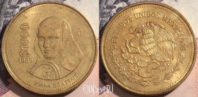 Мексика 1000 песо 1989 года, KM# 536, a070-120