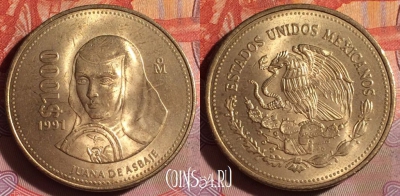 Мексика 1000 песо 1991 года, KM# 536, 082f-125