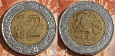 Мексика 2 новых песо 1992 года, KM# 551, 449r-075