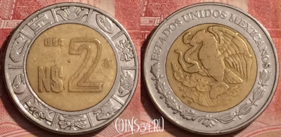 Мексика 2 новых песо 1994 года, KM# 551, 395-019