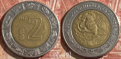 Мексика 2 песо 1997 года, KM# 604, 478р-128 ♛