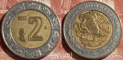 Мексика 2 песо 2000 года, KM# 604, 492р-033