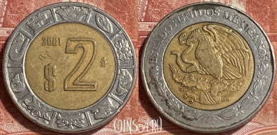 Мексика 2 песо 2001 года, KM# 604, 243r-138