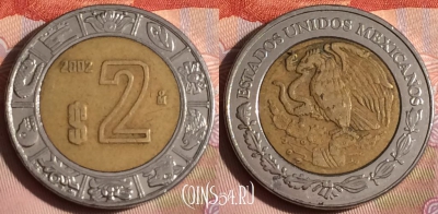 Мексика 2 песо 2002 года, KM# 604, 334-022
