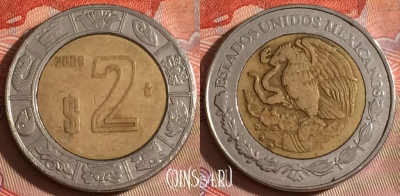 Мексика 2 песо 2008 года, KM# 604, 067f-094