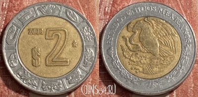 Мексика 2 песо 2008 года, KM# 604, 462q-247