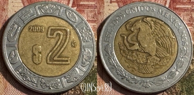 Мексика 2 песо 2009 года, KM# 604, 219s-053