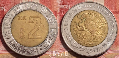 Мексика 2 песо 2010 года, KM# 604, 227-061