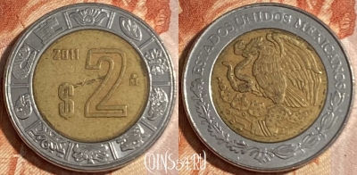 Мексика 2 песо 2011 года, KM# 604, 163r-103