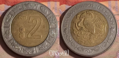 Мексика 2 песо 2011 года, KM# 604, 329-005