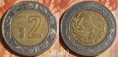 Мексика 2 песо 2017 года, KM# 604, 288r-081