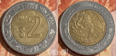 Мексика 2 песо 2017 года, KM# 604, 438r-100 ♛