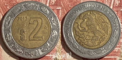 Мексика 2 песо 2017 года, KM# 604, 477р-039 ♛