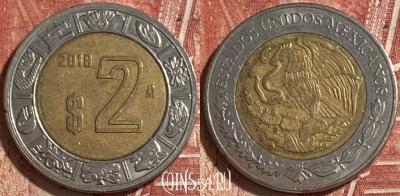 Мексика 2 песо 2018 года, KM# 604, 232r-129