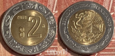 Мексика 2 песо 2018 года, KM# 604, 335r-109 ♛