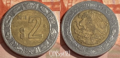 Мексика 2 песо 2018 года, KM# 604, 379r-092 ♛