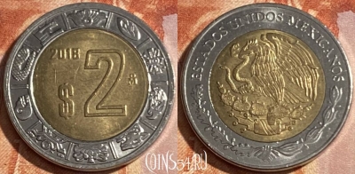 Мексика 2 песо 2018 года, KM# 604, 414r-028