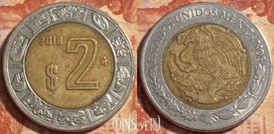 Мексика 2 песо 2018 года, KM# 604, 487р-065