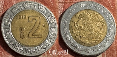 Мексика 2 песо 2018 года, KM# 604, s488s-104