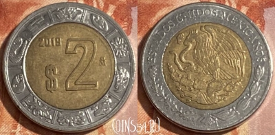 Мексика 2 песо 2019 года, KM# 604, 411r-069 ♛