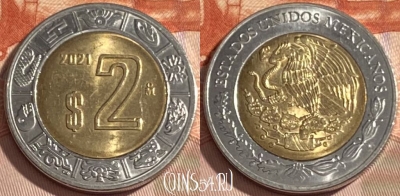 Мексика 2 песо 2021 года, KM# 604, 388r-143