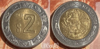 Мексика 2 песо 2021 года, KM# 604, 409r-081 ♛