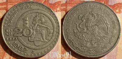 Мексика 20 песо 1982 года, KM# 486, 491р-031 ♛