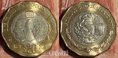 Мексика 20 песо 2021 г., 200 лет Независимости, 501s-082