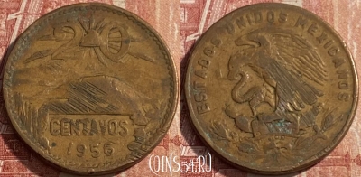 Мексика 20 сентаво 1956 года, KM# 440, 204q-115