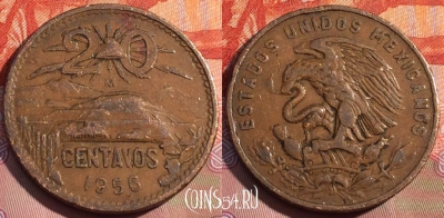 Мексика 20 сентаво 1956 года, KM# 440, 231a-016