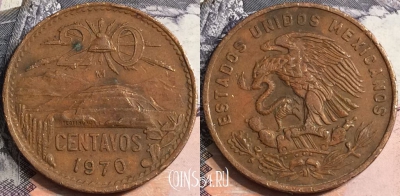 Мексика 20 сентаво 1970 года, KM# 440, a075-016