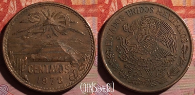 Мексика 20 сентаво 1973 года, KM# 441, 168f-116