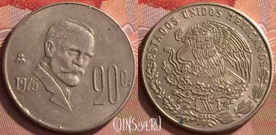 Мексика 20 сентаво 1975 года, KM# 442, 140o-006