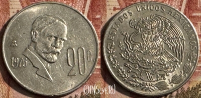 Мексика 20 сентаво 1975 года, KM# 442, 209s-129