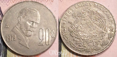 Мексика 20 сентаво 1979 года, KM# 442, 130-045