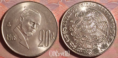 Мексика 20 сентаво 1979 года, KM# 442, 252f-028