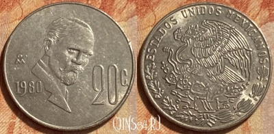 Мексика 20 сентаво 1980 года, KM# 442, 304q-141
