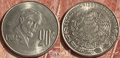 Мексика 20 сентаво 1982 года, KM# 442, 076q-050