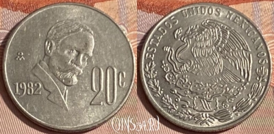 Мексика 20 сентаво 1982 года, KM# 442, 385p-032