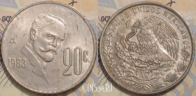 Мексика 20 сентаво 1983 года, KM 442, 119-089