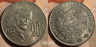 Мексика 20 сентаво 1983 года, KM# 442, 338s-049 ♛