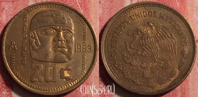 Мексика 20 сентаво 1983 года, KM# 491, 195j-120