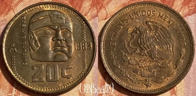 Мексика 20 сентаво 1983 года, KM# 491, 465q-077