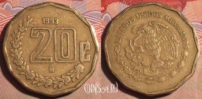 Мексика 20 сентаво 1993 года, KM# 548, 206a-054