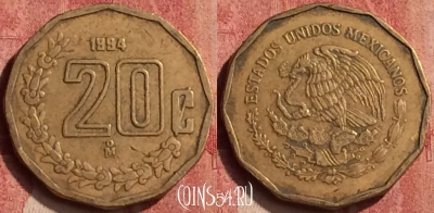 Мексика 20 сентаво 1994 года, KM# 548, 410-014