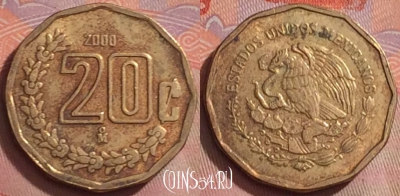 Мексика 20 сентаво 2000 года, KM# 548, 276k-090