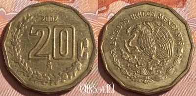 Мексика 20 сентаво 2002 года, KM# 548, 307r-122 ♛