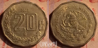 Мексика 20 сентаво 2003 года, KM# 548, 414-015